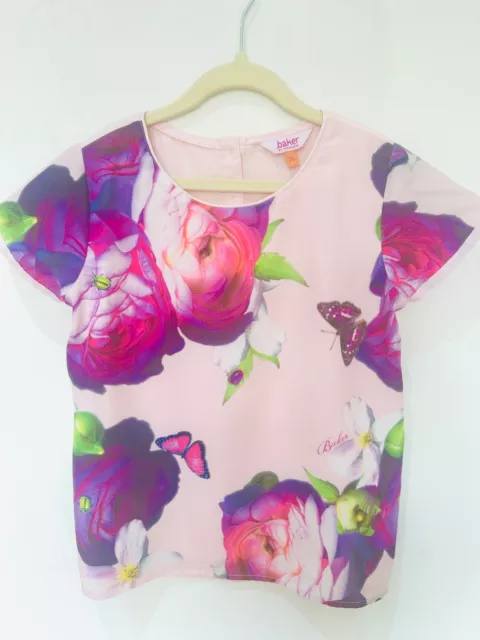 Ted Baker Girls Pink Floral Top Age 9-10 Years