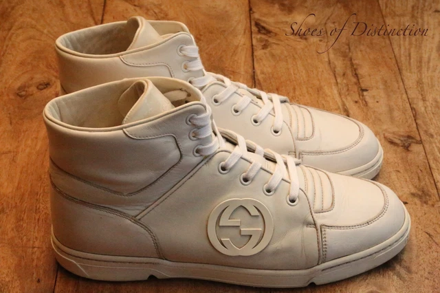 SCARPE DA GINNASTICA Gucci GG in pelle bianca alte alte scarpe da