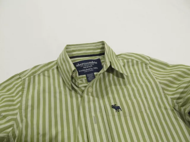 Abercrombie/Boy's/Dress Shirt/Long Sleeve/Green Striped/Button-Up/Size Medium