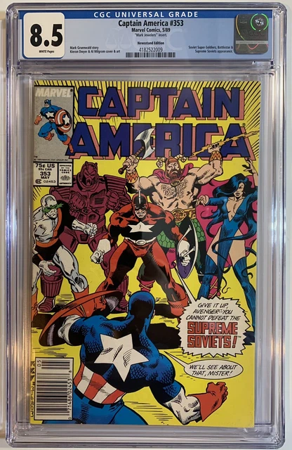 Captain America #353 Cgc 8.5 Vf+ Newsstand-Mark Jewelers Insert Red Guardian