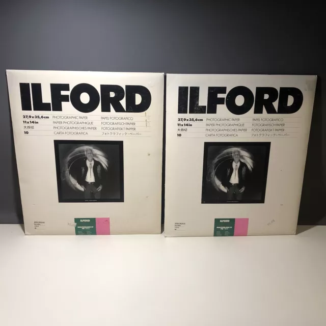 Ilford Multigrade IV FB Fiber 11x14 B&W Glossy Photographic Paper 20 Sheets NOS