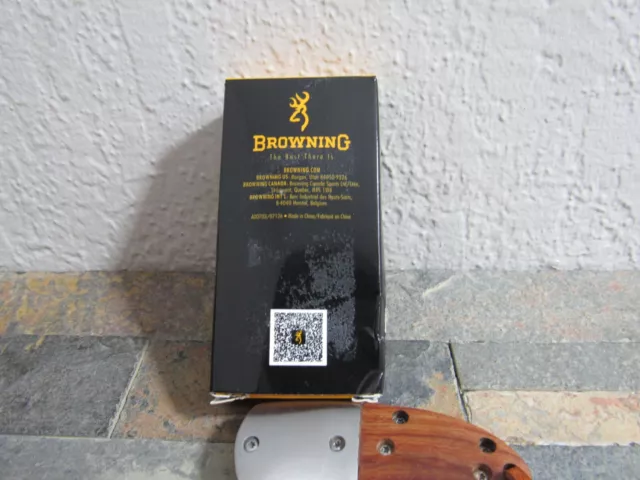 Browning Mini Steel EDC Knife Wood Handle New With Box! 2