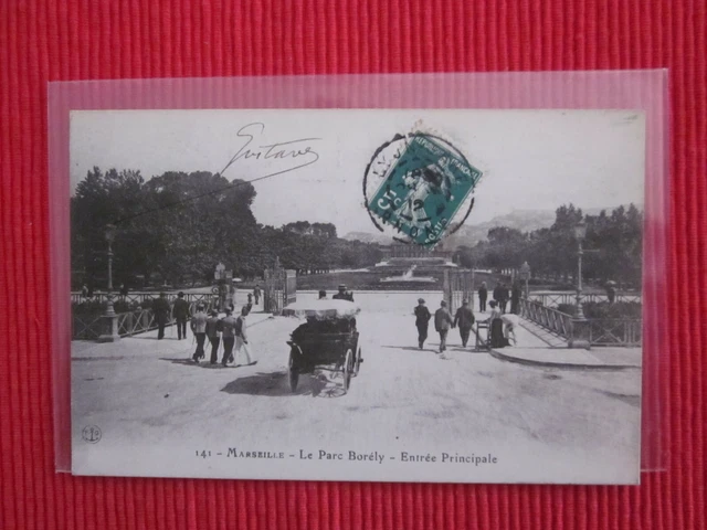Cpa Written Stamp Marseille Le Parc Borely Main Entrance