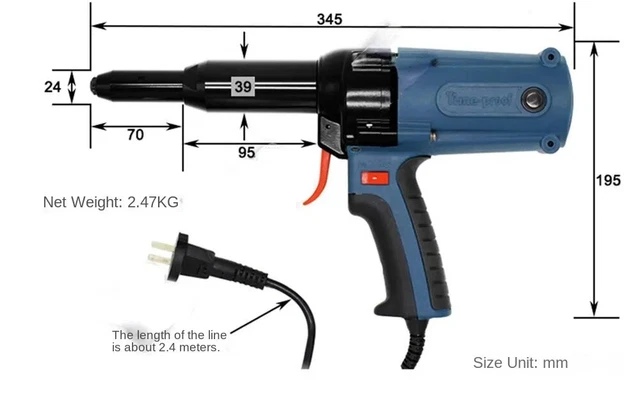 TAC-500A Electric Blind Rivets Gun Riveting Power Tool 400W 220V for 3.0-5.0mm