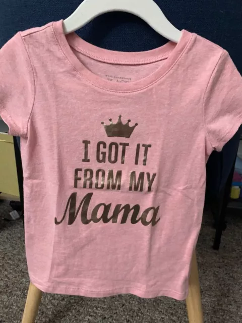 Girls Pink T-shirt Size 3T “I Got It From My Mama” -The Childrens Place 