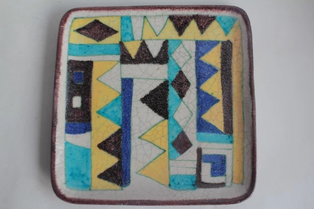 Guido GAMBONE Plat céramique Vietri Italie 1950 (62693)