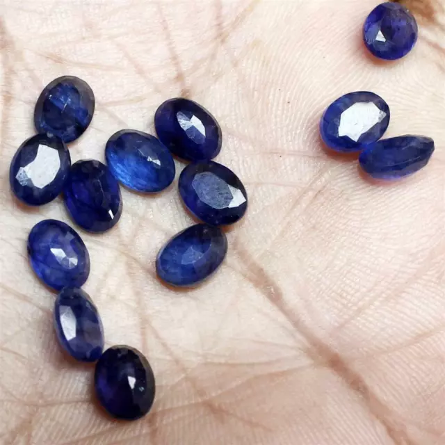 Venta al por mayor Lote 6x4 mm Faceta ovalada Zafiro azul natural Piedra...