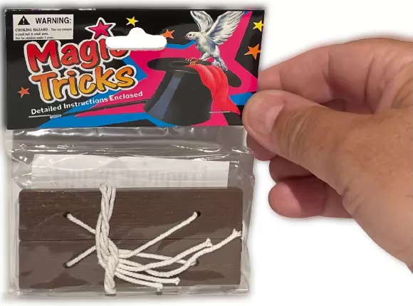 MAGIC STRING BLOCKS Close Up Trick Cut Puzzle Pocket Gag Plastic Wood Illusion