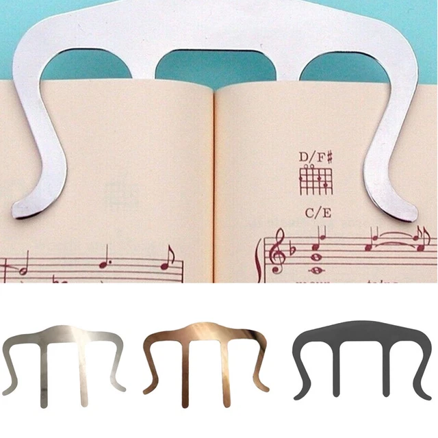 Stainless Steel Sheet Music Book Clip Metal Piano Book Open Turn Page Holder