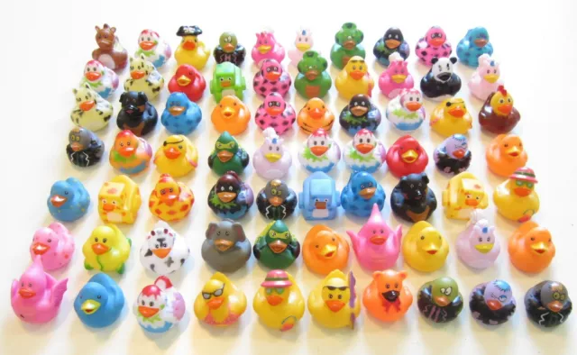 5 New Assorted Rubber Ducks Mini Floating Duckies Kids Toy Prize 2" Size Duck