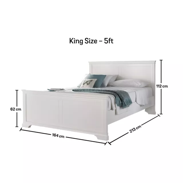 White Wooden Sleigh Bed Frame 3