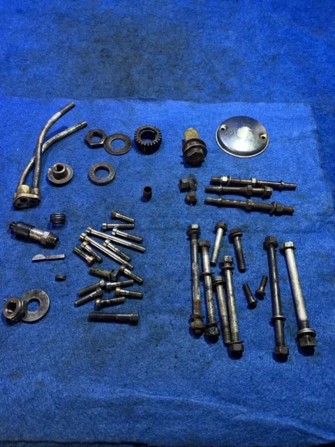 Triumph T120 Tr6 650 Unit Engine Bolt Set Sump Plug Oil Pipe Timing Gear 1968 #x