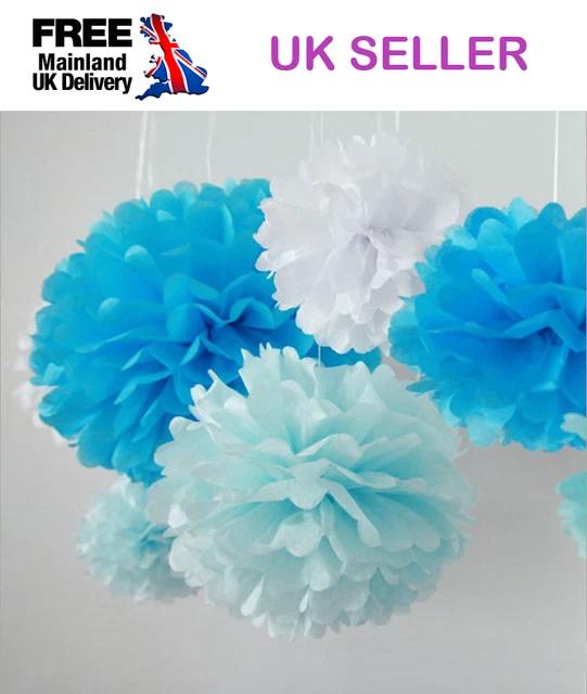 5 Pcs Tissue Paper Pompoms Fluffy Flower Ball DIY Party Decoration 6"8"10"12"14"