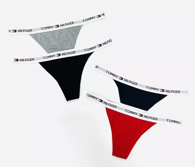 TOMMY HILFIGER WOMEN'S Sporty Band Thong Underwear Panty In 2 X
