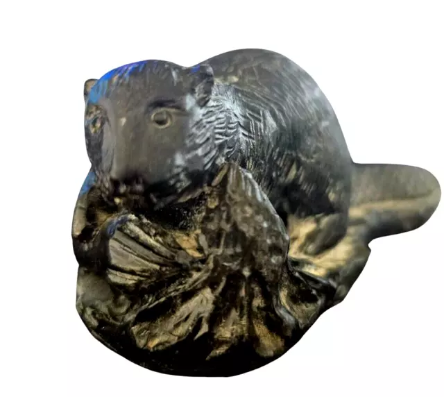 Working Beaver Figurine by The Wolf Sculptures Original Canada