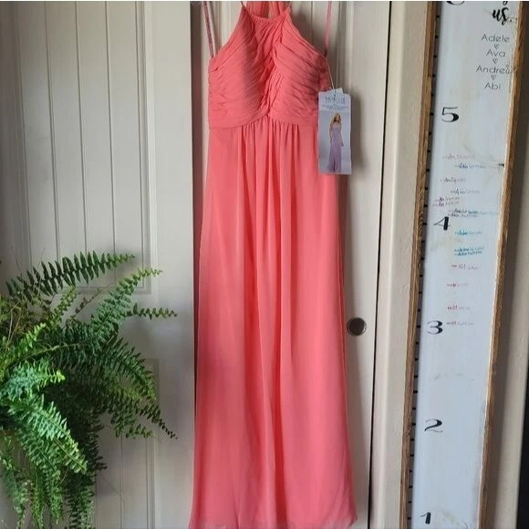 MoriLee 21570 Chiffon Cantaloupe Bridesmaid Dress 14