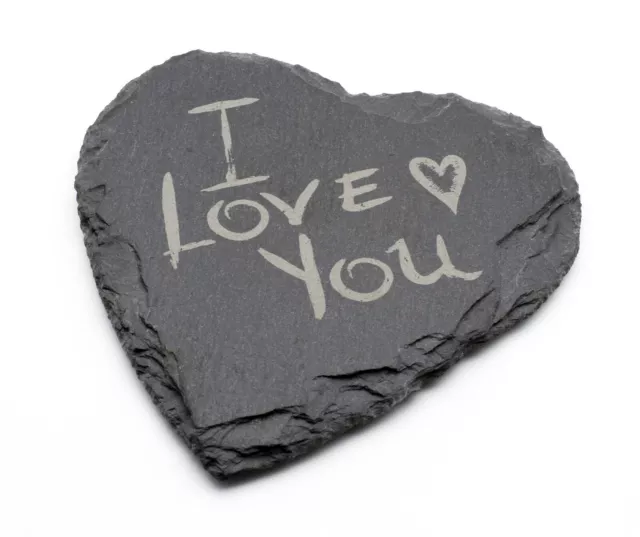 Personalised Custom Slate Heart Coaster | Design A Truly Unique Gift | Engraved