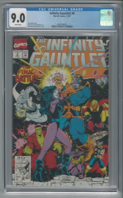 Infinity Gauntlet #6 CGC 9.0 VF/NM Marvel Thanos Avengers End Game War 12/91