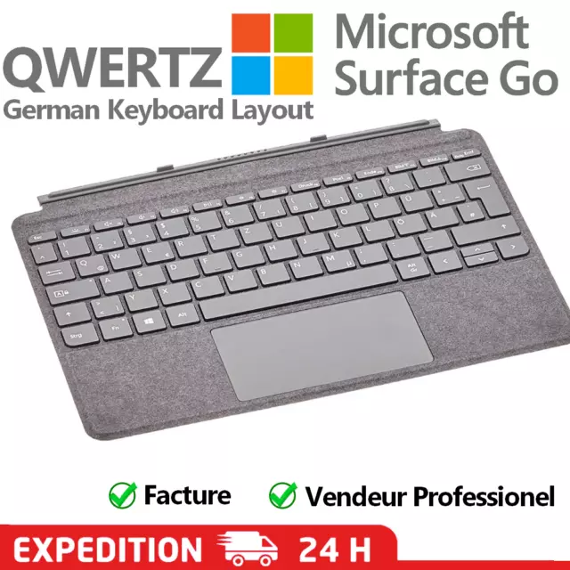 Microsoft Surface Go Signature Type Cover Platin Grau Deutsches Tastatur layout 2