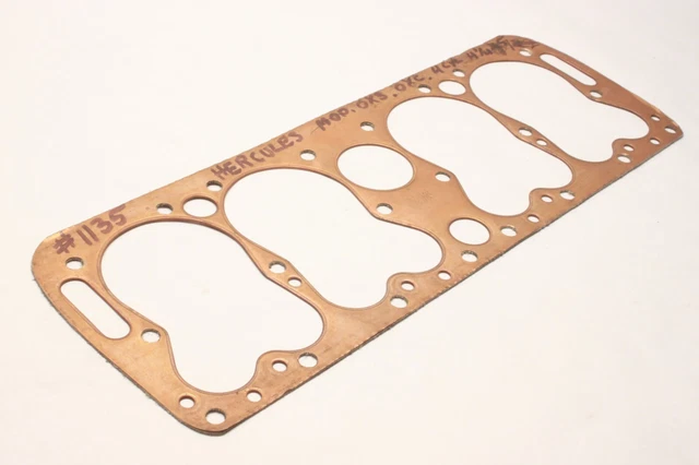 Hercules Engine Gaskets NOS HERCULES MODEL OX3 OXC 4 Cylinder Engine Copper Head Gasket Victor ...