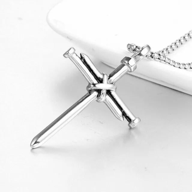 Christmas Square Zircon Cross Necklace Punk Couple's Pendants Accessories