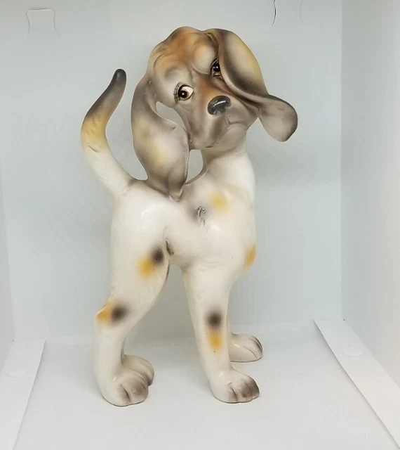 Vintage Lefton Big Ears Hound Hunting Fox Puppy Dog Large Figurine