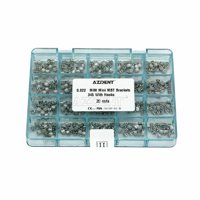 AZDENT Dental Orthodontic Brackets Braces MBT.022 Mini Hooks 3 4 5 Mesh Base