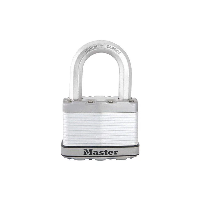 MASTER LOCK M15XLF Keyed Padlock,1 3/16 in,Rectangle,Silver