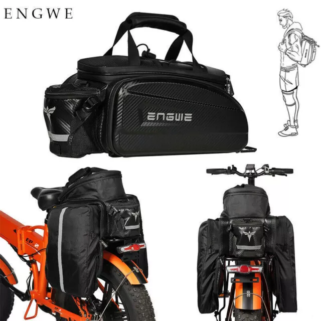 ENGWE Bike Bicycle Rear Seat Rack Carrier Bag Trunk Bag Pannier Waterproof