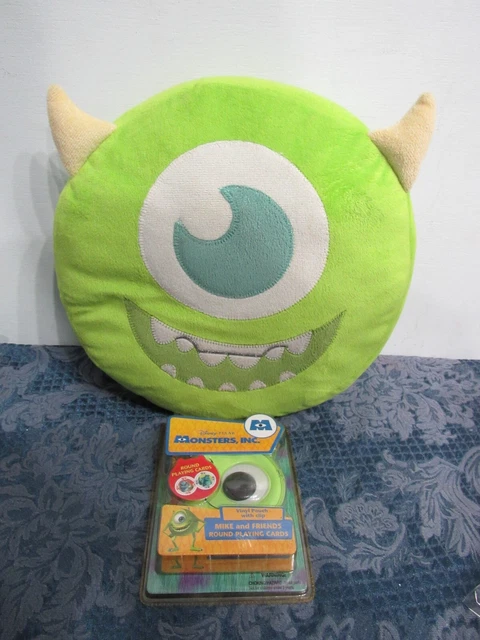 Lote de 12" juego de almohada y cartas Disney Monsters Inc Mike Wazowski
