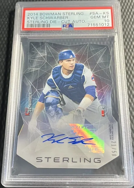 2014 Kyle Schwarber PSA 10 Bowman Sterling Die Cut Prospect Auto Rookie 21/50 Rc