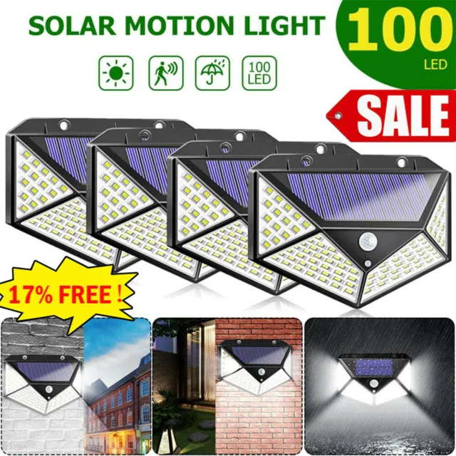 208 LED Solar Power PIR Motion Sensor Wall Light Outdoor Garden Lamp