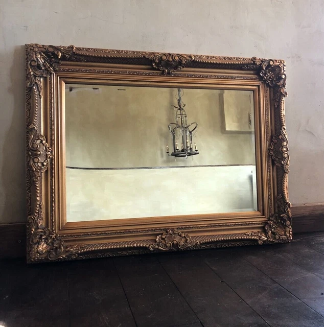 ANTIQUE GOLD ORNATE Vintage Large Over mantle French Statement Wall