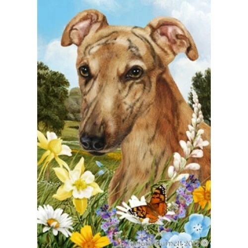 Summer Garden Flag - Red Brindle Greyhound 182191