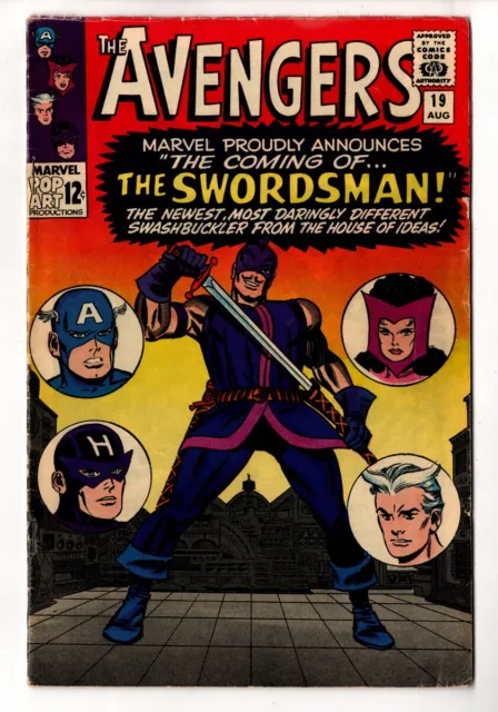 The Avengers #19, 1965, First appearance of the Swordsman.., MID-GRADE