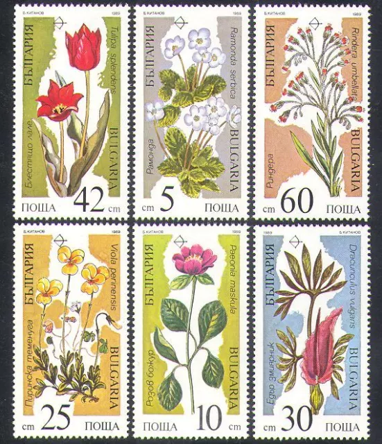 Bulgaria 1989 Endangered/Flowers/Plants/Trees/Nature/Environment 6v set (n37795)