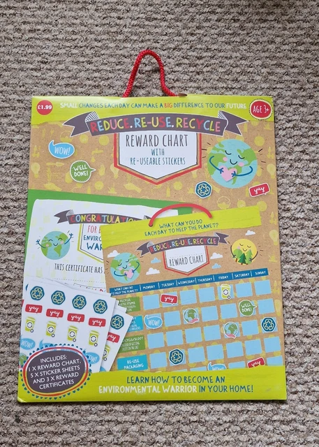 REDUCE, REUSE, RECYCLE Reward Chart For Recycling £2.00 - PicClick UK