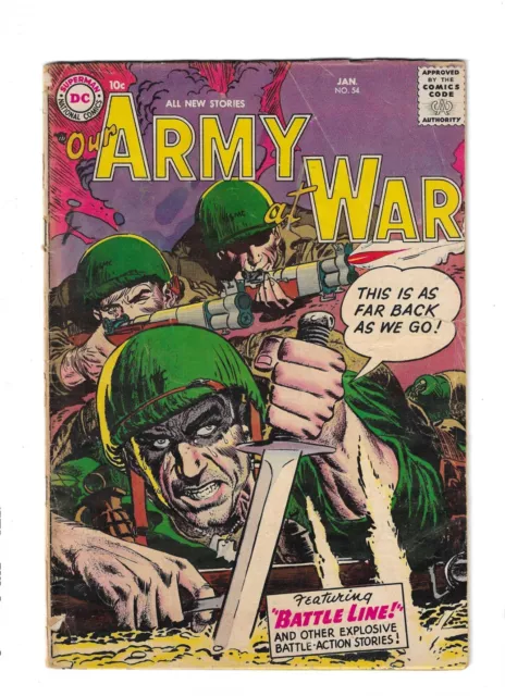 Our Army At War # 54 Good Plus [DC 10 Cents Issue]