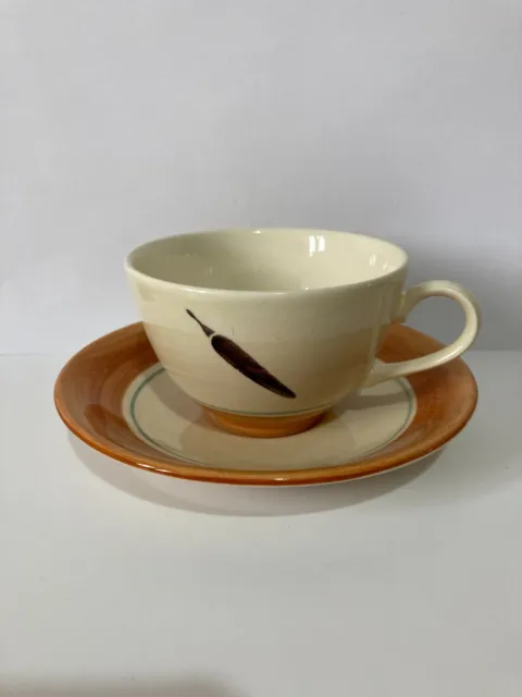 Heal's Hand Painted by Poole Pottery Cup and Saucer Set, VGC