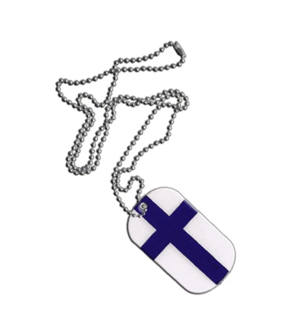 Dog Tag Fahne Flagge Finnland DogTag 3x5cm Kette mit Anhänger