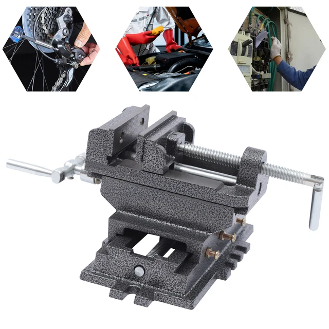 4 inch Heavy Duty Cross Vise Clamp Machine Slide Drill Press Vice Meta Milling