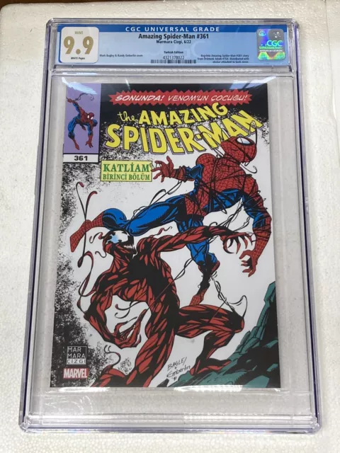 TURKISH EDITION THE AMAZING SPIDER MAN 361 CGC 9.9 MINT MARVEL COMICS Not 9.8
