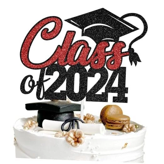 CLASS OF 2024 Cake Topper, Congrats Grad 2024 Graduation Cake Decor