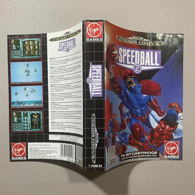 🕹️ Speedball 2 (SEGA Megadrive PAL Artwork Slip) *No Game, Box or Manual*