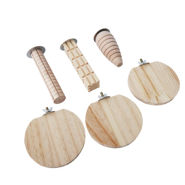 6pcs Hamster Chew Toys Strong Load-bearing Bite Resistant Natural Wooden Bunny