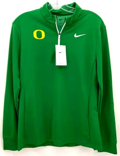 NEW Nike Dri-Fit Oregon Ducks LS Quarter Zip Athletic Pullover Jacket Women's M