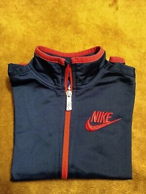 Kids Boys Nike Size M 5-6 Years Light Jacket Full Zip Activewear Navy Blue/Red