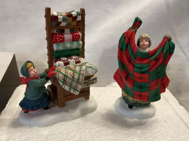 Dept 56 HVC New England Village Christmas Bazaar...Handmade Quilts #56594 w/Box