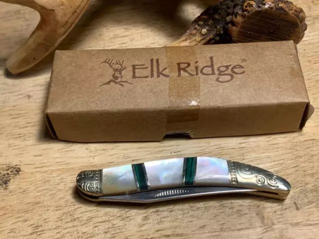 Elk Ridge MOP Texas Toothpick 3" Pocket Knife ER952MPC