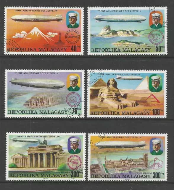 MALAGASY REPUBLIC # 545-548, C158-159 Used HISTORY OF THE ZEPPELIN